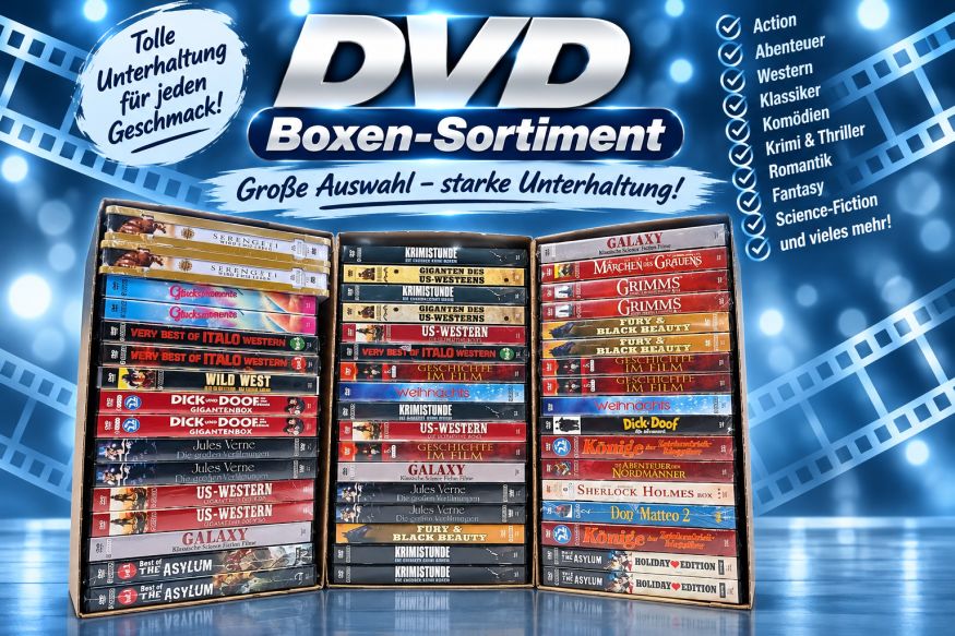 50 Dicke DVD Boxen (5-8DVDs mit Preisetikett)